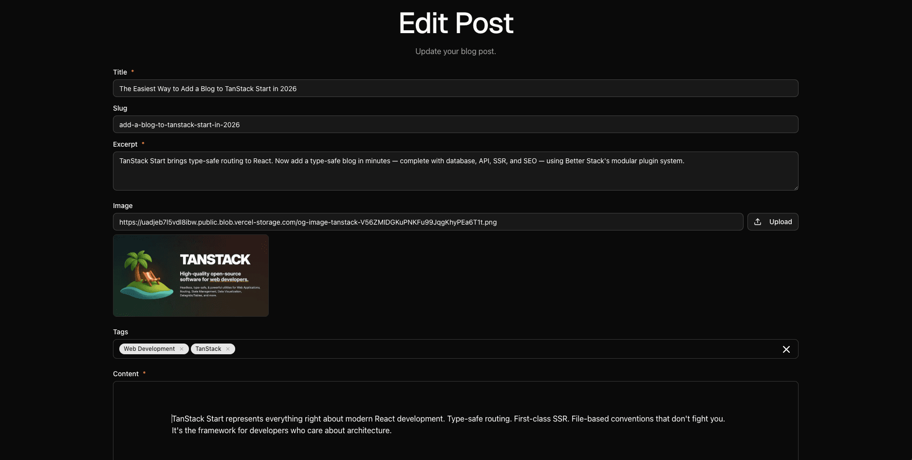 Blog Plugin Demo - Editor
