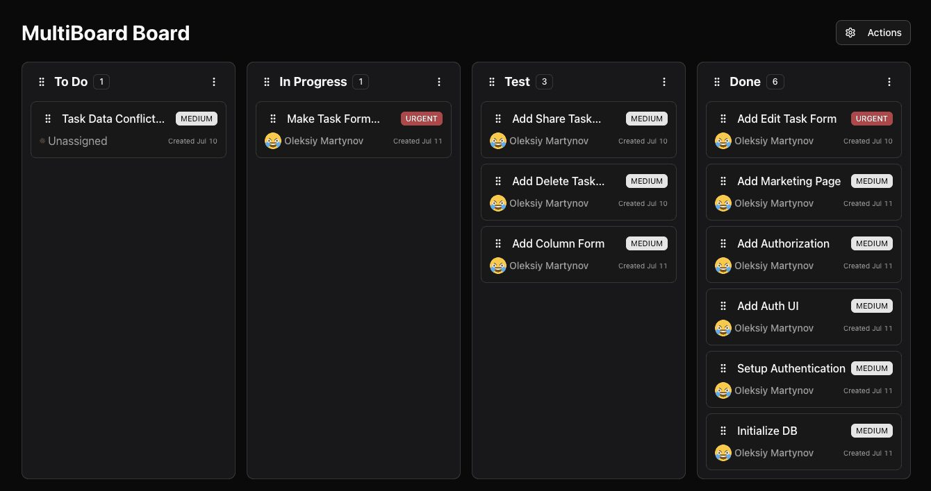 Kanban Plugin Demo - Board View