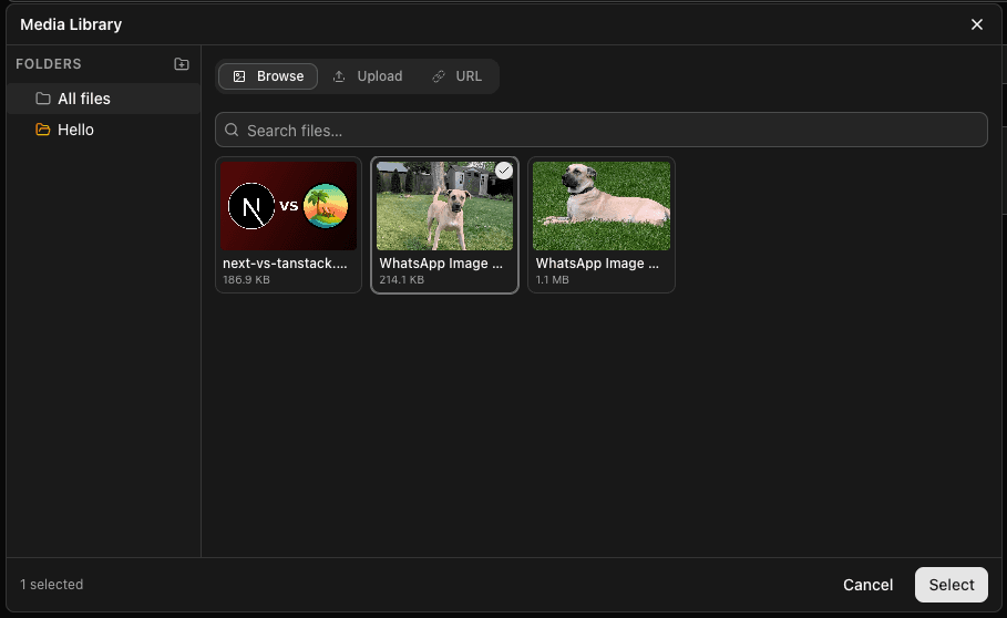 Media Plugin Demo - Media library picker